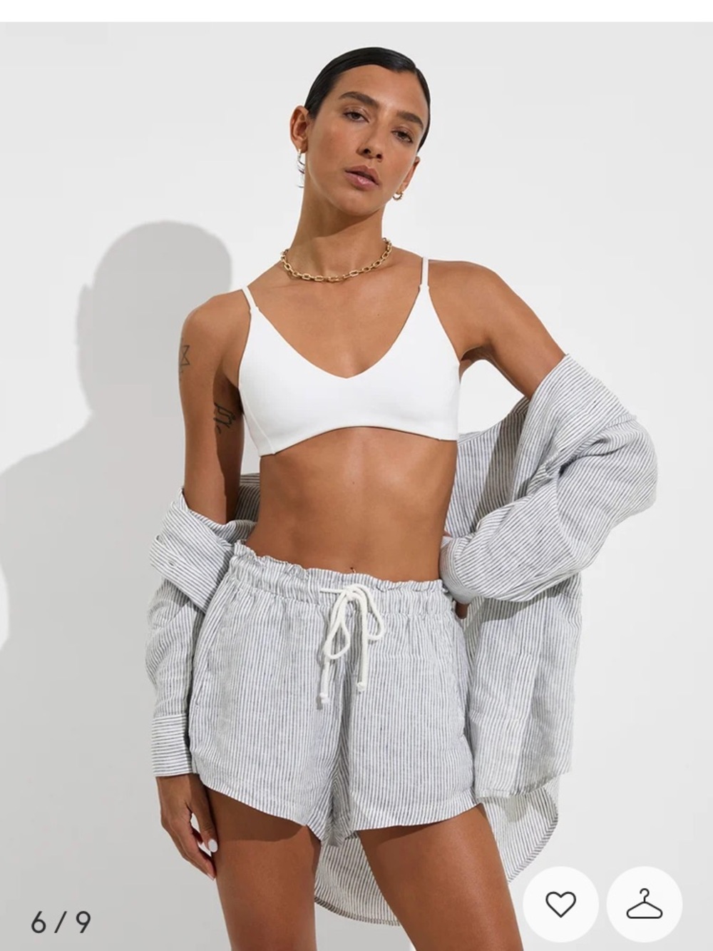 Left On Friday White V-Neck Triangle Bikini Top